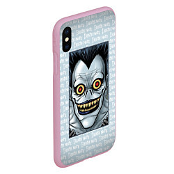 Чехол iPhone XS Max матовый Death Note надписи Рюк, цвет: 3D-розовый — фото 2
