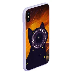 Чехол iPhone XS Max матовый Космический кот Space Cat Z, цвет: 3D-светло-сиреневый — фото 2