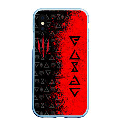 Чехол iPhone XS Max матовый THE WITCHER 9, цвет: 3D-голубой