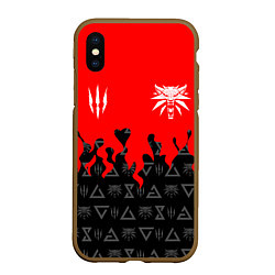 Чехол iPhone XS Max матовый THE WITCHER 5, цвет: 3D-коричневый