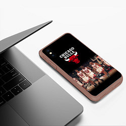 Чехол iPhone XS Max матовый CHICAGO BULLS 3, цвет: 3D-коричневый — фото 2