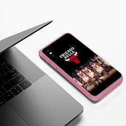 Чехол iPhone XS Max матовый CHICAGO BULLS 3, цвет: 3D-малиновый — фото 2