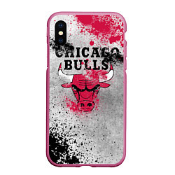 Чехол iPhone XS Max матовый CHICAGO BULLS 8, цвет: 3D-малиновый