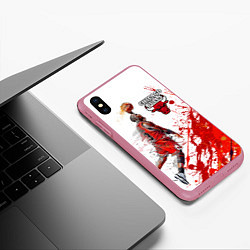 Чехол iPhone XS Max матовый CHICAGO BULLS 9, цвет: 3D-малиновый — фото 2