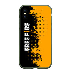 Чехол iPhone XS Max матовый Free Fire ? Фри Фаер, цвет: 3D-темно-зеленый