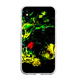 Чехол iPhone XS Max матовый ACID DRAGON, цвет: 3D-белый