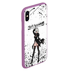 Чехол iPhone XS Max матовый Nier Automata YoRHa Z, цвет: 3D-фиолетовый — фото 2