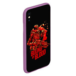 Чехол iPhone XS Max матовый Bound of blood, цвет: 3D-фиолетовый — фото 2