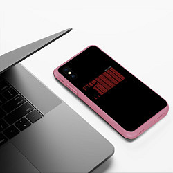 Чехол iPhone XS Max матовый Штрихкод сорок седьмого, цвет: 3D-малиновый — фото 2