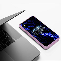 Чехол iPhone XS Max матовый THE WITCHER МОЛНИЯ BLUE, цвет: 3D-сиреневый — фото 2