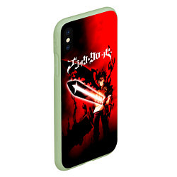 Чехол iPhone XS Max матовый Чёрный Аста красный туман, цвет: 3D-салатовый — фото 2