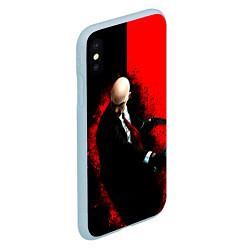 Чехол iPhone XS Max матовый Hitman splash, цвет: 3D-голубой — фото 2