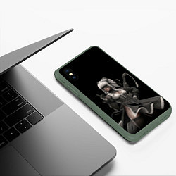 Чехол iPhone XS Max матовый Nier: Automata, цвет: 3D-темно-зеленый — фото 2