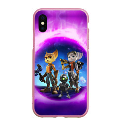 Чехол iPhone XS Max матовый Ratchet & Clank 2 Rift Apart, цвет: 3D-розовый