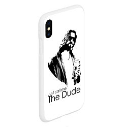 Чехол iPhone XS Max матовый Just call me the Dude, цвет: 3D-белый — фото 2