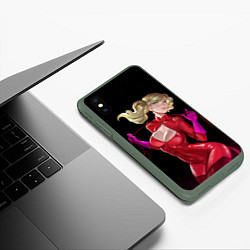 Чехол iPhone XS Max матовый Sweet Takamaki, цвет: 3D-темно-зеленый — фото 2