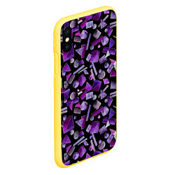 Чехол iPhone XS Max матовый Геометрический фиолетовый, цвет: 3D-желтый — фото 2