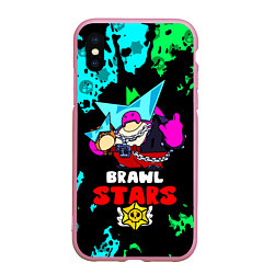 Чехол iPhone XS Max матовый Плохиш Базз, Buzz Brawl Stars, цвет: 3D-розовый