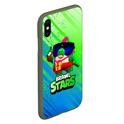 Чехол iPhone XS Max матовый Базз Buzz Brawl Stars, цвет: 3D-темно-зеленый — фото 2