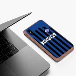 Чехол iPhone XS Max матовый INTER MILAN, цвет: 3D-коричневый — фото 2