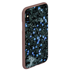 Чехол iPhone XS Max матовый Маленькие ЦветЫ, цвет: 3D-коричневый — фото 2