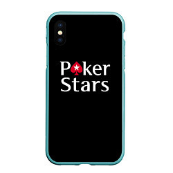 Чехол iPhone XS Max матовый Poker Stars, цвет: 3D-мятный