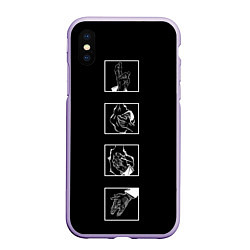 Чехол iPhone XS Max матовый Любовь на пальцах, цвет: 3D-светло-сиреневый