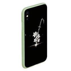 Чехол iPhone XS Max матовый Nier - Sword and Flowers, цвет: 3D-салатовый — фото 2