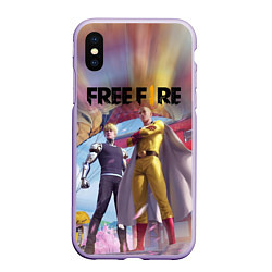 Чехол iPhone XS Max матовый FREEFIRE САЙТАМА Z, цвет: 3D-светло-сиреневый