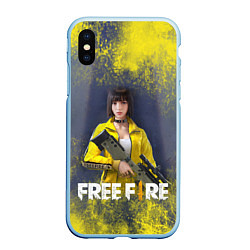 Чехол iPhone XS Max матовый GARENA FREEFIRE БАТЛГРАУНД Z, цвет: 3D-голубой