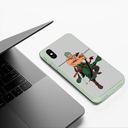 Чехол iPhone XS Max матовый Арт Ророноа Зоро, One Piece, цвет: 3D-салатовый — фото 2