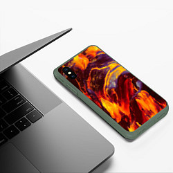 Чехол iPhone XS Max матовый ОГНЕННЫЙ ГРАНЖ FIRE GRUNGE Z, цвет: 3D-темно-зеленый — фото 2