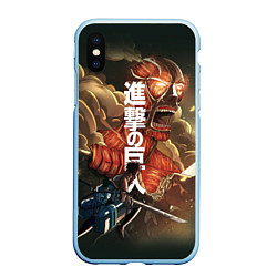 Чехол iPhone XS Max матовый Shingeki No Kyojin Леви Аккерман, цвет: 3D-голубой