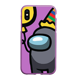 Чехол iPhone XS Max матовый AMONG US, цвет: 3D-фиолетовый