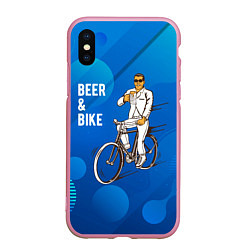 Чехол iPhone XS Max матовый Велосипед и пиво