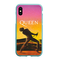 Чехол iPhone XS Max матовый Queen Freddie Mercury Z, цвет: 3D-мятный