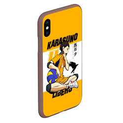 Чехол iPhone XS Max матовый Юу Нишиноя из Карасуно Haikyu!!, цвет: 3D-коричневый — фото 2