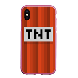 Чехол iPhone XS Max матовый TNT, цвет: 3D-малиновый