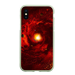 Чехол iPhone XS Max матовый КОСМИЧЕСКИЙ ВИХРЬ, цвет: 3D-салатовый