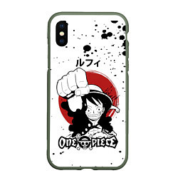 Чехол iPhone XS Max матовый Манки Д Луффи One Piece, цвет: 3D-темно-зеленый