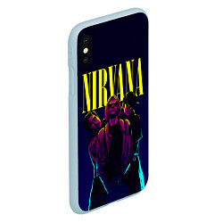 Чехол iPhone XS Max матовый Nirvana Neon, цвет: 3D-голубой — фото 2