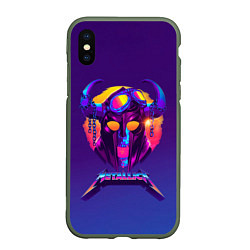 Чехол iPhone XS Max матовый Metallica Neon, цвет: 3D-темно-зеленый