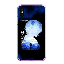 Чехол iPhone XS Max матовый Винсмок Санджи One Piece, цвет: 3D-сиреневый