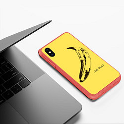 Чехол iPhone XS Max матовый Энди Уорхол - Банан, цвет: 3D-красный — фото 2