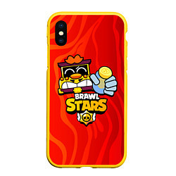 Чехол iPhone XS Max матовый Грифф Griff Brawl Stars, цвет: 3D-желтый