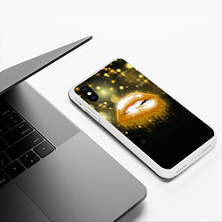 Чехол iPhone XS Max матовый Губы, цвет: 3D-белый — фото 2