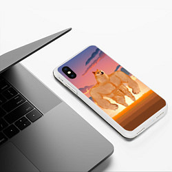 Чехол iPhone XS Max матовый Мем собака качок DOGE, цвет: 3D-белый — фото 2