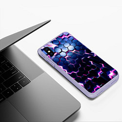 Чехол iPhone XS Max матовый ФИОЛЕТОВОЕ СВЕЧЕНИЕ 3D, цвет: 3D-светло-сиреневый — фото 2