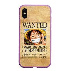 Чехол iPhone XS Max матовый Манки Д Луффи в розыске One Piece, цвет: 3D-фиолетовый