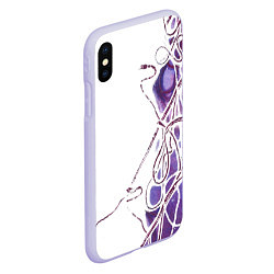 Чехол iPhone XS Max матовый Фиолетовые нити, цвет: 3D-светло-сиреневый — фото 2